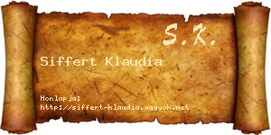 Siffert Klaudia névjegykártya